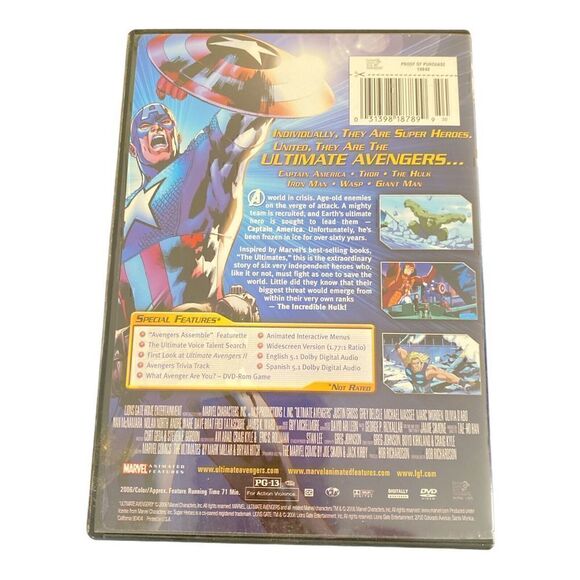 Ultimate Avengers The Movie DVD Fred Tatasciore Animated Very Good Condition - Picture 2 of 3
